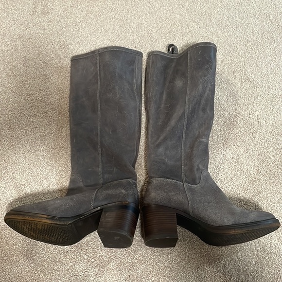 Grey leather boots - Picture 2 of 8